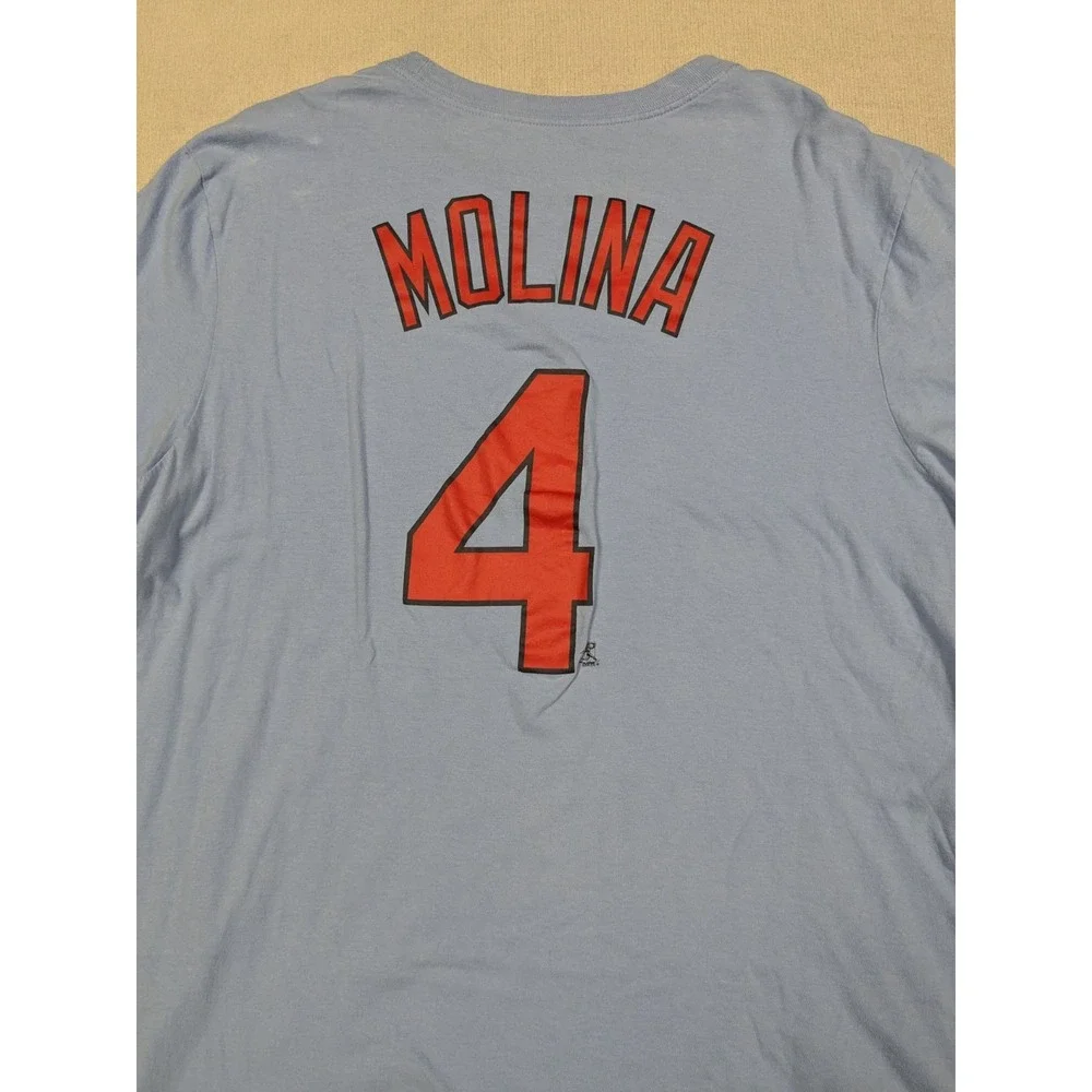 St Louis Cardinals Jersey Shirt Mens XL Blue Nike Yadier Molina Retro 80s MLB